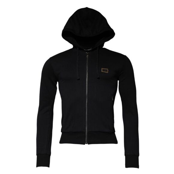 Dolce & Gabbana Black Logo Full Zip Hooded Sweatshirt Men's Sweater (Pre-Owned)